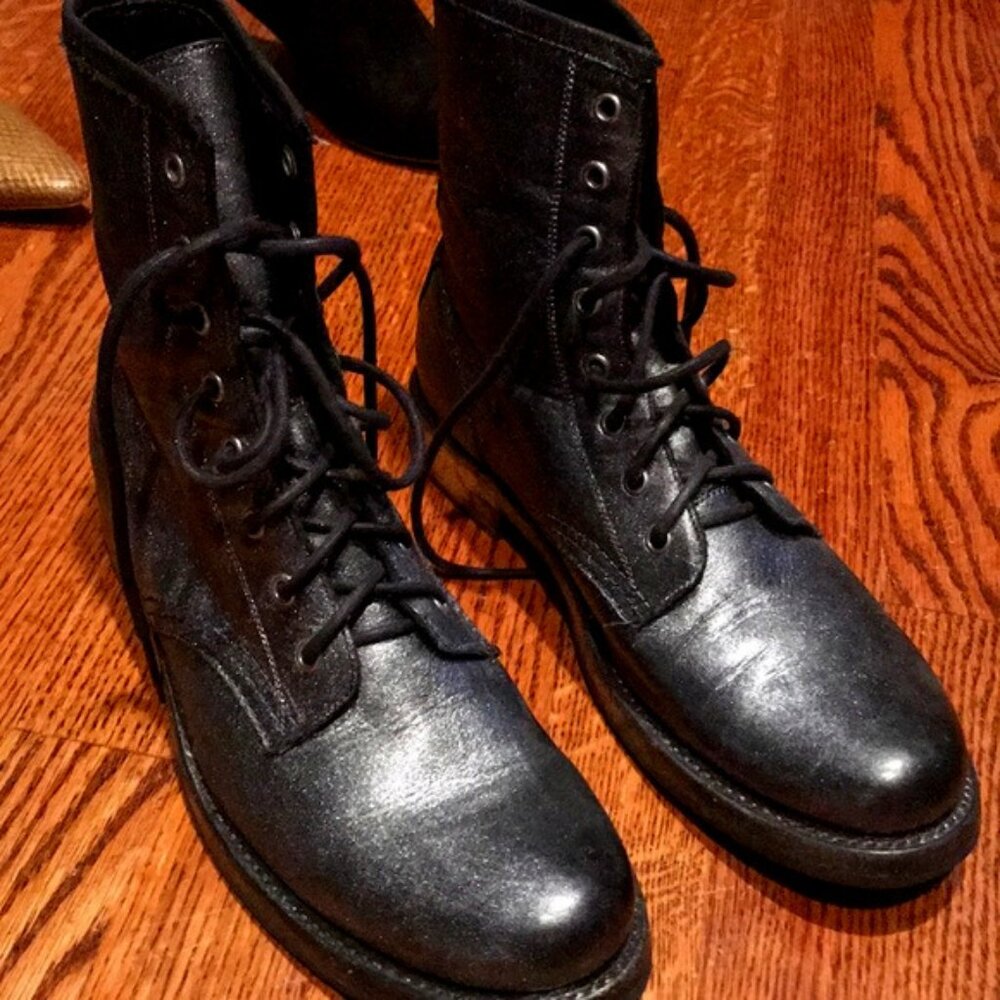 Frye Womens Boots Black Silver Size 10 Excellent Condition